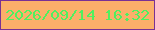 文字の大きさ：4、枠の色：793194、背景の色：fbaf6a、文字の色：4ff05f 無料ブログパーツのブログ時計