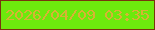 文字の大きさ：2、枠の色：79340d、背景の色：6de90d、文字の色：d7b334 無料ブログパーツのブログ時計