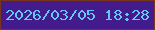 文字の大きさ：4、枠の色：79351a、背景の色：431b8d、文字の色：62c7f4 無料ブログパーツのブログ時計