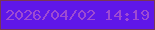 文字の大きさ：3、枠の色：793755、背景の色：5f17e8、文字の色：9d4bd2 無料ブログパーツのブログ時計