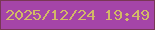 文字の大きさ：5、枠の色：793756、背景の色：a545a8、文字の色：d2b967 無料ブログパーツのブログ時計