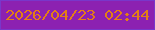 文字の大きさ：5、枠の色：7937ca、背景の色：8c21b1、文字の色：e37e15 無料ブログパーツのブログ時計