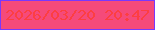文字の大きさ：4、枠の色：7938fc、背景の色：f54a7a、文字の色：fd3e42 無料ブログパーツのブログ時計