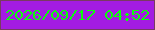 文字の大きさ：4、枠の色：793a62、背景の色：a31ce2、文字の色：0bfe0c 無料ブログパーツのブログ時計