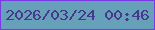 文字の大きさ：1、枠の色：793ae4、背景の色：67a0b9、文字の色：46398d 無料ブログパーツのブログ時計