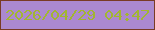 文字の大きさ：3、枠の色：793b25、背景の色：ab89d0、文字の色：a2b632 無料ブログパーツのブログ時計