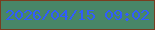 文字の大きさ：1、枠の色：793d20、背景の色：488668、文字の色：315cfc 無料ブログパーツのブログ時計