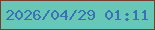 文字の大きさ：4、枠の色：793d2b、背景の色：67c8b8、文字の色：3d6fb5 無料ブログパーツのブログ時計