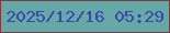 文字の大きさ：2、枠の色：793d43、背景の色：66a7a7、文字の色：3949aa 無料ブログパーツのブログ時計
