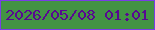 文字の大きさ：1、枠の色：793de6、背景の色：439344、文字の色：580891 無料ブログパーツのブログ時計