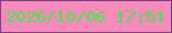 文字の大きさ：2、枠の色：793e88、背景の色：f98bbc、文字の色：35ee45 無料ブログパーツのブログ時計