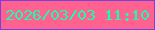文字の大きさ：1、枠の色：7941db、背景の色：ff6290、文字の色：17ffab 無料ブログパーツのブログ時計
