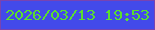 文字の大きさ：4、枠の色：7943b1、背景の色：434aea、文字の色：5ade2f 無料ブログパーツのブログ時計