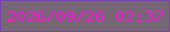 文字の大きさ：4、枠の色：7944af、背景の色：756874、文字の色：f31ad6 無料ブログパーツのブログ時計