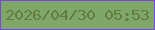 文字の大きさ：5、枠の色：7944e9、背景の色：7fa767、文字の色：637b3e 無料ブログパーツのブログ時計