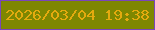 文字の大きさ：5、枠の色：7946bb、背景の色：7e8701、文字の色：e4aa0f 無料ブログパーツのブログ時計