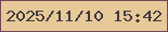 文字の大きさ：2、枠の色：794754、背景の色：e7c898、文字の色：3e3b3d 無料ブログパーツのブログ時計