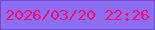 文字の大きさ：1、枠の色：7949c4、背景の色：8c6df6、文字の色：ff0a67 無料ブログパーツのブログ時計