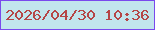 文字の大きさ：2、枠の色：7949ed、背景の色：c1e5ed、文字の色：b54546 無料ブログパーツのブログ時計