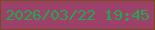 文字の大きさ：3、枠の色：794d18、背景の色：9b416a、文字の色：21a94d 無料ブログパーツのブログ時計