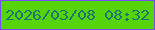 文字の大きさ：2、枠の色：794df8、背景の色：55d507、文字の色：1d756f 無料ブログパーツのブログ時計