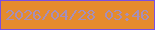 文字の大きさ：1、枠の色：794fe2、背景の色：e58b2d、文字の色：a68eba 無料ブログパーツのブログ時計