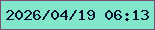 文字の大きさ：5、枠の色：795073、背景の色：82e7ca、文字の色：0f1530 無料ブログパーツのブログ時計