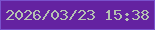 文字の大きさ：4、枠の色：7951cc、背景の色：6422a1、文字の色：b5c0b2 無料ブログパーツのブログ時計