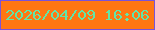 文字の大きさ：3、枠の色：7953da、背景の色：ff7613、文字の色：61e6a8 無料ブログパーツのブログ時計