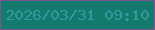 文字の大きさ：3、枠の色：795593、背景の色：147a6d、文字の色：34989c 無料ブログパーツのブログ時計
