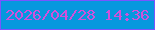 文字の大きさ：5、枠の色：7955fe、背景の色：0698de、文字の色：d051db 無料ブログパーツのブログ時計