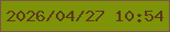 文字の大きさ：2、枠の色：795747、背景の色：7e9308、文字の色：5b381e 無料ブログパーツのブログ時計