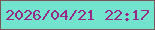 文字の大きさ：2、枠の色：79585a、背景の色：72e3cc、文字の色：952a86 無料ブログパーツのブログ時計