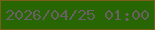 文字の大きさ：4、枠の色：795e19、背景の色：286604、文字の色：686063 無料ブログパーツのブログ時計