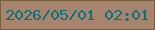 文字の大きさ：5、枠の色：79603a、背景の色：a6846e、文字の色：0b7077 無料ブログパーツのブログ時計