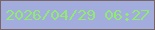 文字の大きさ：4、枠の色：796565、背景の色：a2adde、文字の色：91e873 無料ブログパーツのブログ時計