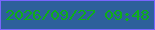 文字の大きさ：5、枠の色：7965fd、背景の色：2d609b、文字の色：0eaf19 無料ブログパーツのブログ時計