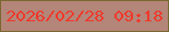 文字の大きさ：5、枠の色：79672e、背景の色：b48579、文字の色：f0382a 無料ブログパーツのブログ時計