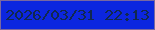 文字の大きさ：3、枠の色：7968a0、背景の色：0c26df、文字の色：11284f 無料ブログパーツのブログ時計