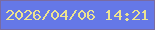 文字の大きさ：1、枠の色：796ba2、背景の色：6578e7、文字の色：ece391 無料ブログパーツのブログ時計