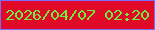 文字の大きさ：1、枠の色：796cfc、背景の色：e10928、文字の色：71eb3f 無料ブログパーツのブログ時計