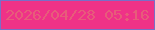 文字の大きさ：3、枠の色：796ec7、背景の色：ef3287、文字の色：e75c7a 無料ブログパーツのブログ時計