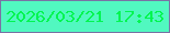 文字の大きさ：1、枠の色：7972a5、背景の色：51f8c0、文字の色：01f550 無料ブログパーツのブログ時計