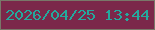 文字の大きさ：3、枠の色：797869、背景の色：7b284a、文字の色：24a99d 無料ブログパーツのブログ時計