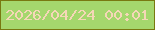 文字の大きさ：3、枠の色：797911、背景の色：a5d76d、文字の色：f5d7b7 無料ブログパーツのブログ時計