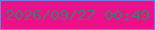 文字の大きさ：4、枠の色：7979dd、背景の色：ec118a、文字の色：47776c 無料ブログパーツのブログ時計