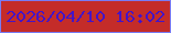 文字の大きさ：1、枠の色：797bf4、背景の色：c42c29、文字の色：4514c6 無料ブログパーツのブログ時計
