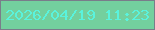 文字の大きさ：5、枠の色：797d8a、背景の色：73d09e、文字の色：5af3dd 無料ブログパーツのブログ時計