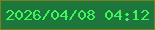 文字の大きさ：2、枠の色：797f1a、背景の色：1d773c、文字の色：3ef759 無料ブログパーツのブログ時計