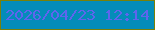 文字の大きさ：1、枠の色：798008、背景の色：048cb9、文字の色：5f65ed 無料ブログパーツのブログ時計